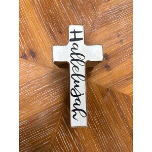 Hallelujah Wooden Cross Table Decor